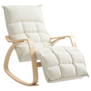 Poltrona Dondolo Imbottita con Braccioli ¨C Minimal ¨C Crema