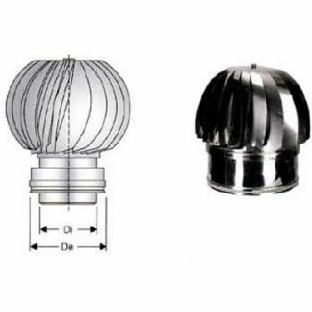 Inox doppia parete aisi 316 capp ello eolico d.100 150 b08x9sh928