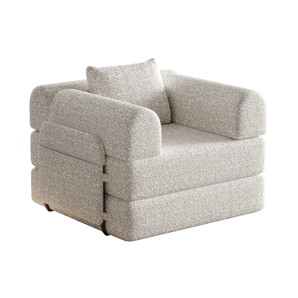 Divano Letto 2 in 1 con Vano Contenitore ¨C MINIMAL ¨C Chenille, Struttura in Metallo