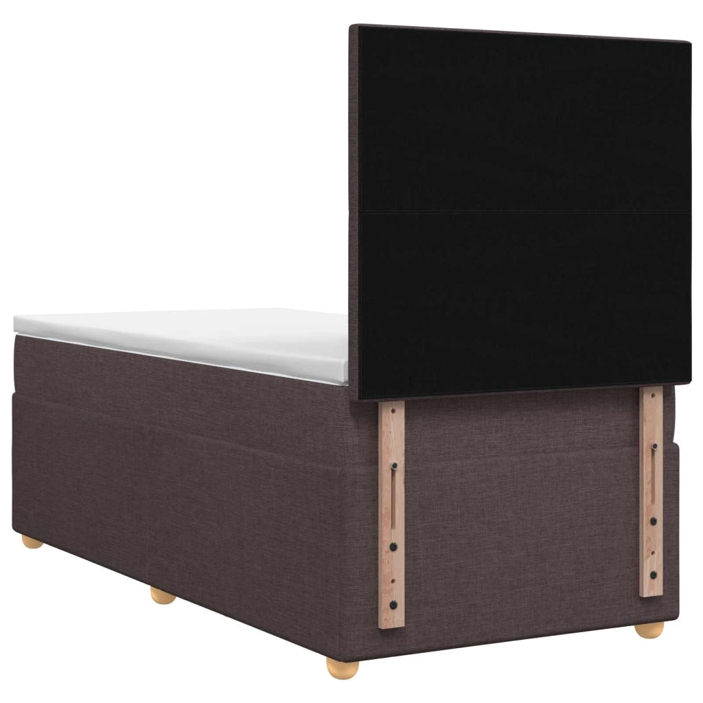 Letto Box Spring LED con Materasso Marrone Scuro 80 x 200 cm 3455730