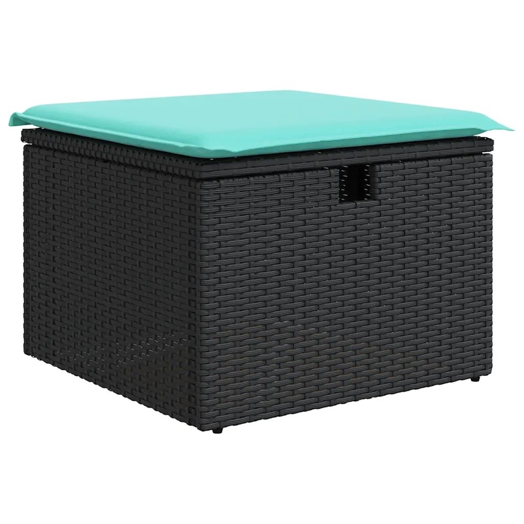 Set Divani da Giardino con Cuscini 7pz Nero Polyrattan 3325493
