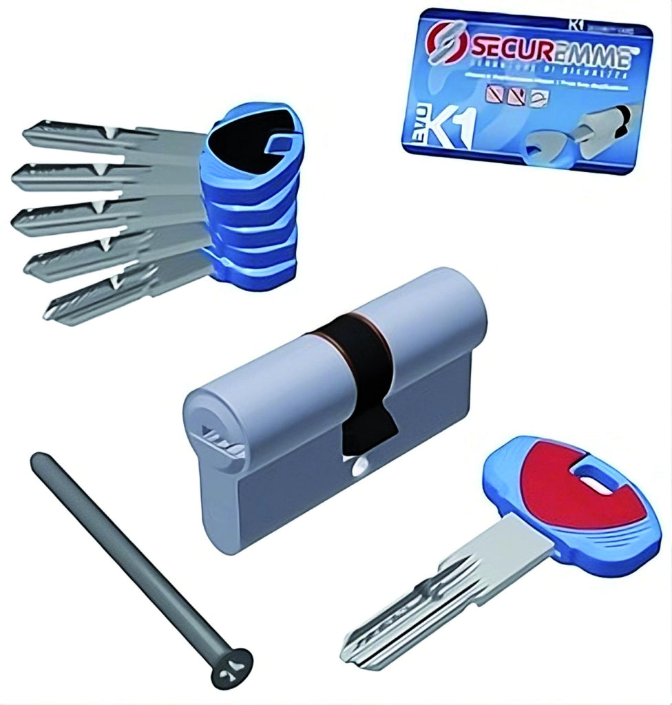 Securemme CILINDRO CROMO SATINATO EVOK1 5 chiavi mm. 120 (50+70)