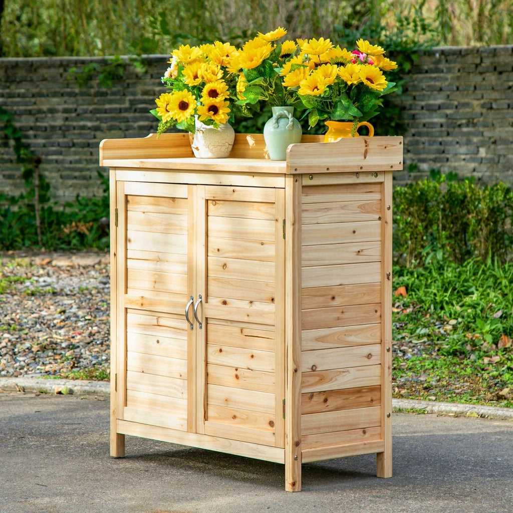 Armadietto da Giardino 2 Ante ¨C Xylo ¨C Legno Abete Esterno 83x40x92cm