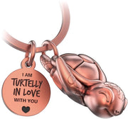 Schedario per le chiavi Snappy con cuore e incisione - Schedario per le chiavi Schedario carino - Portafortuna Schedario con Schedario di tartaruga come regalo per il partner - Tartaruga innamorata