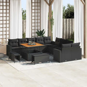 Set Divano da Giardino 13 pcs Nero polyrattan