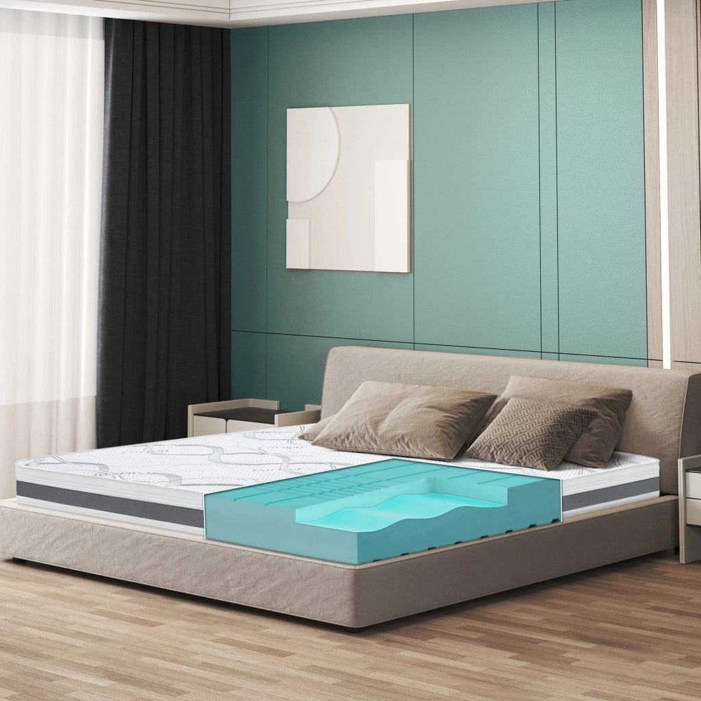 Materasso Singolo 105x185 cm a Media Rigidita' | Altezza 16 cm | Tessuto Anallergico e Traspirante | Proprieta' Ortopediche e Automodellanti | Prodotto in Italia