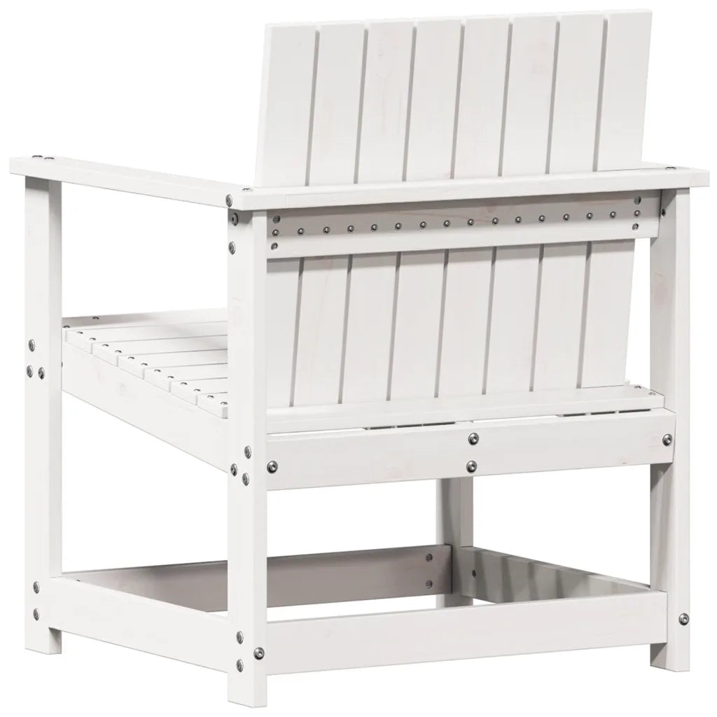 Set Salotto da Giardino 3 pz Bianco in Legno Massello di Pino 832631