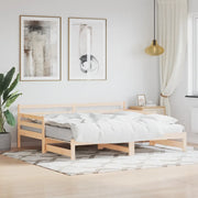 Divano Letto con Letto Estraibile-Sofa Letto-Daybed 90x200cm Legno Massello Pino 481346