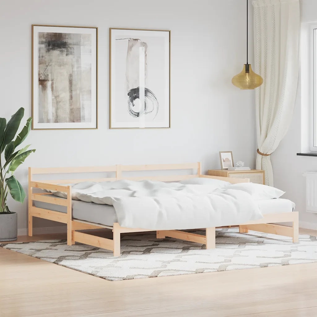 Divano Letto con Letto Estraibile-Sofa Letto-Daybed 90x200cm Legno Massello Pino 481346