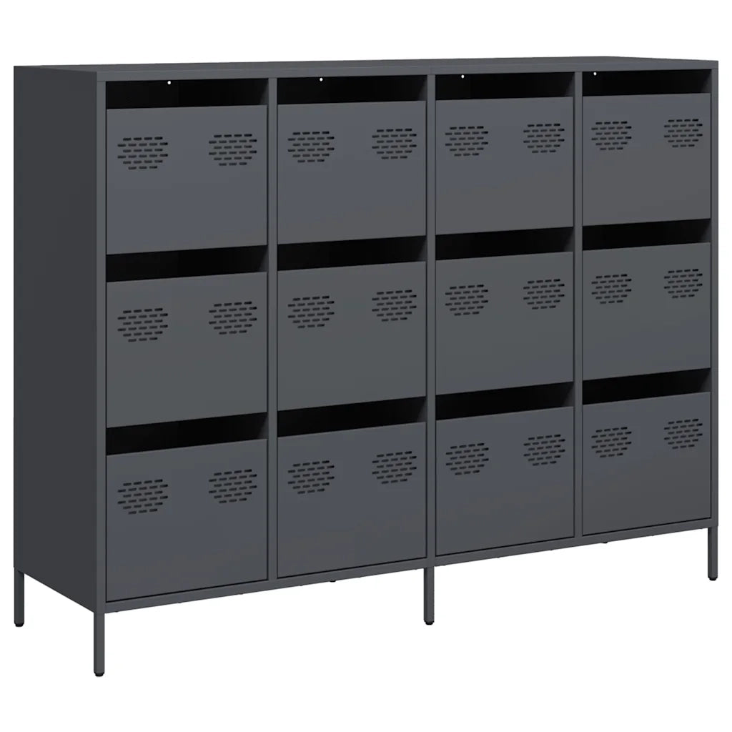 Credenza Antracite 135x39x103,5 cm in Acciaio Laminato a Freddo 3307175