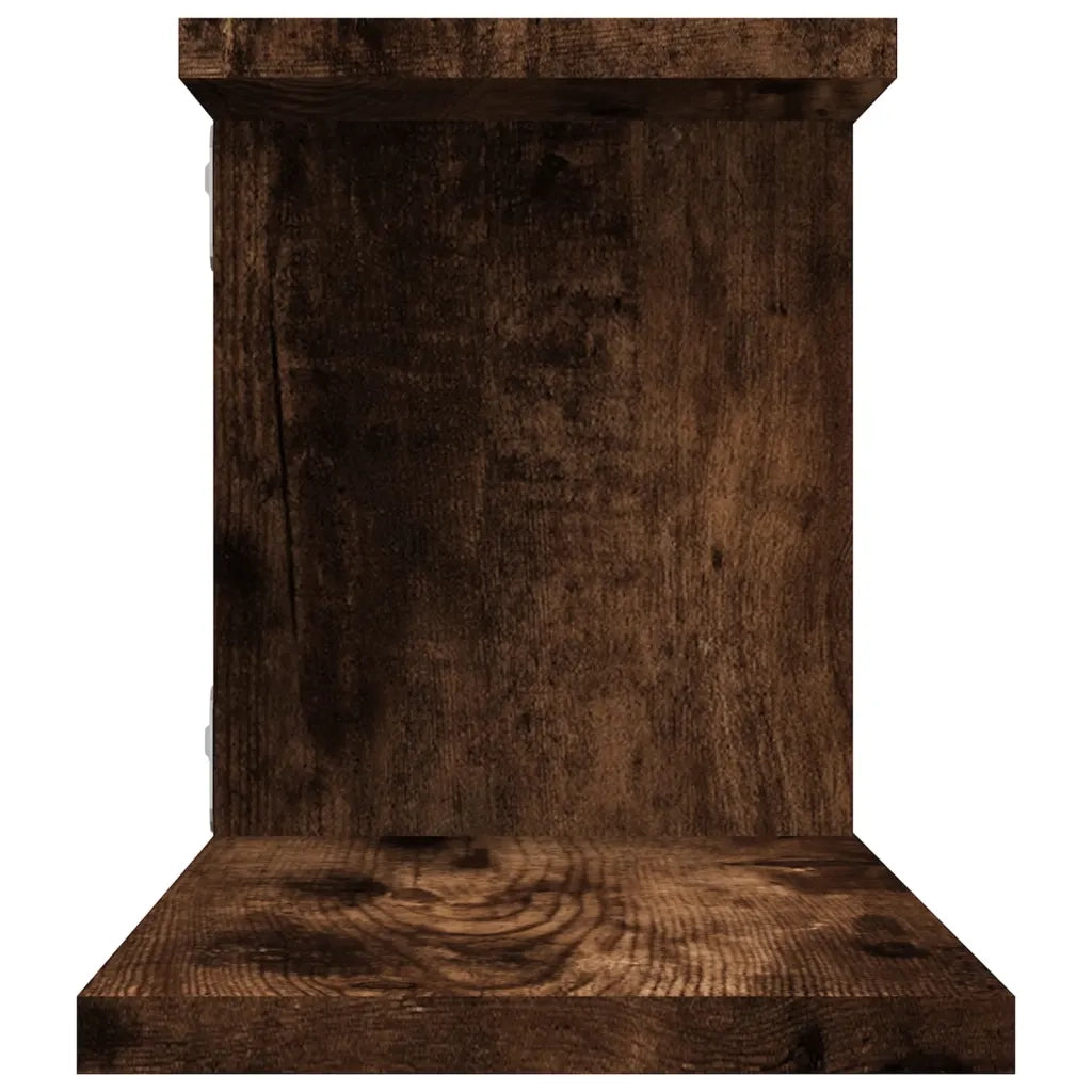 Scaffale TV a Parete Rovere Fumo 125x18x23 cm Legno Multistrato 815876