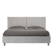 Letto Matrimoniale 160x200 cm Senza Rete Struttura Cemento con Cuscini in Similpelle Egos Annalisa Tortora