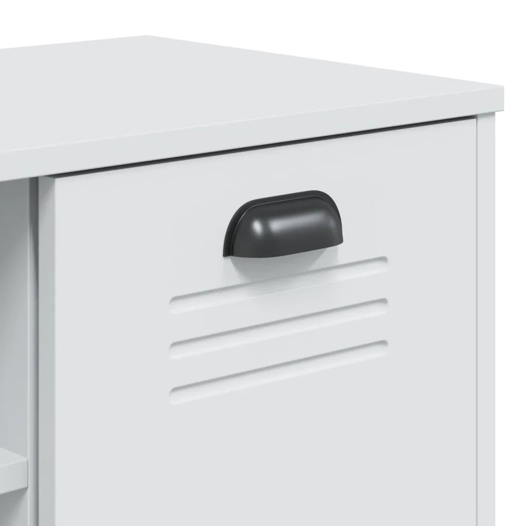 Panca Porta Scarpe | Scarpiera | Mobile per scarpe VIKEN Bianca 106x35x45 cm Legno Multistrato
