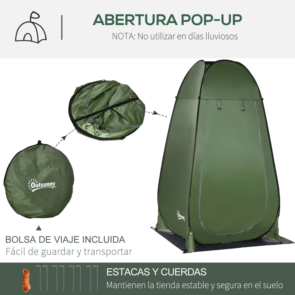 Tenda Doccia Campeggio Portatile ¨C Xylo ¨C Verde Oliva con Tasca e Borsa Trasporto UV 20+ 126x124x189cm