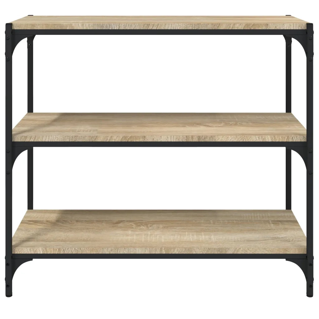 Libreria-Scaffale per Libri-Mobile di Stoccaggio Rovere Sonoma 80x33x70,5cm Legno Multistrato e Acciaio
