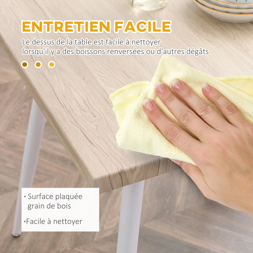 Set tavolo pranzo quadrato 2 sedie ¨C Xylo ¨C MDF bianco telaio metallo 3 pezzi