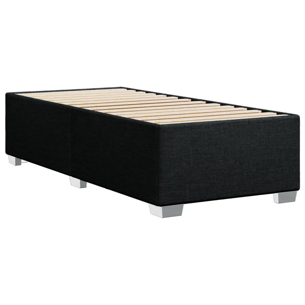 Letto singolo | Letto per adulti | Giroletto senza Materasso Nero 90x190 cm in Tessuto