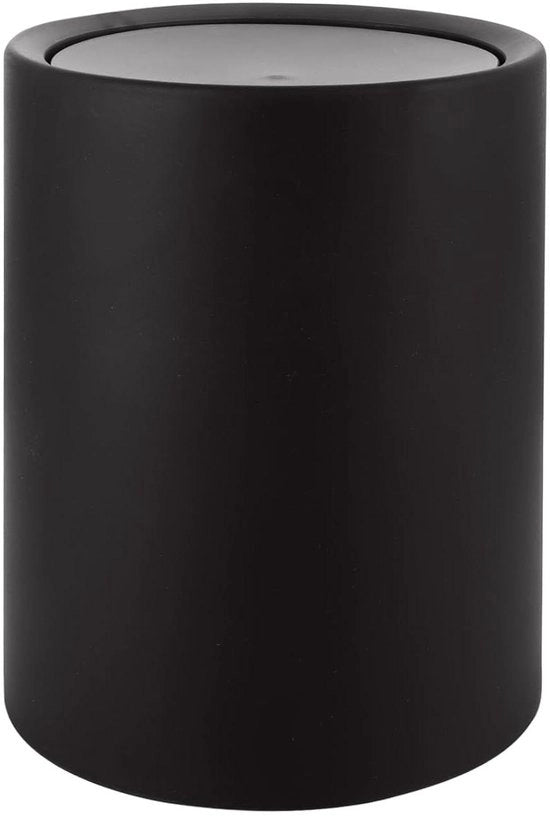 Contenitore di Rifiuti per Bagno 8 Litri - BPA Libero - Emme per Cosmetici - Cassetto di Rifiuti in Plastica Nera per Cucina e Ufficio - 26 x 22 x 165 cm.