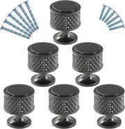 Pomelli a Sfera per Mobili - 6 Pezzi - Nero - Acciaio Inox