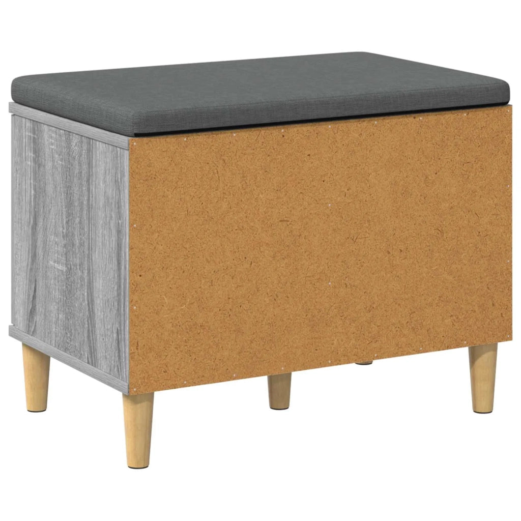 Panca per ingresso con cuscino-Sgabello-Panca da Corridoio Grigio Sonoma 60 x 38 x 46 cm 156264