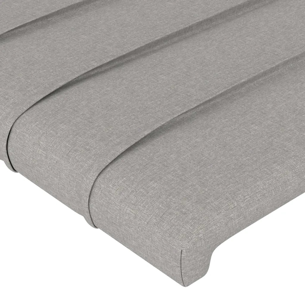 Testiera ad Orecchio-Testata con Orecchie Grigio Chiaro 183x16x78/88 cm in Tessuto 212238