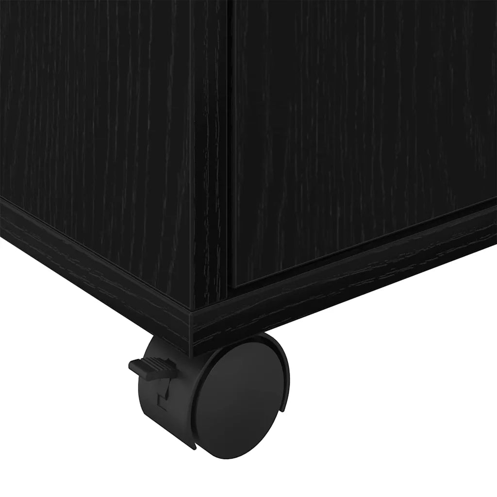 Mobile con Ruote Rovere Nero 45 x 38 x 54 cm Legno multistrato 862670