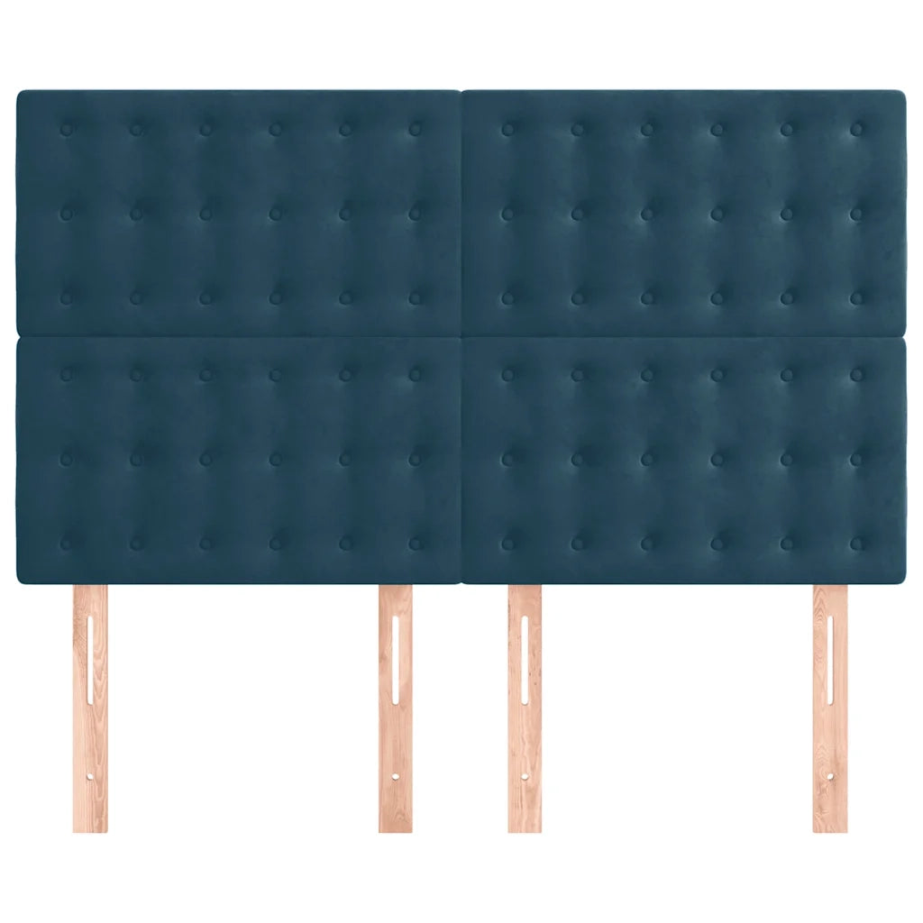 Testiera | Testata Blu Scuro 144x5x118/128 cm Velluto