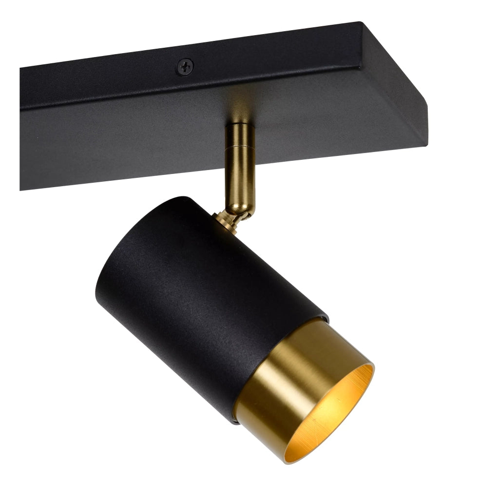 Faretto soffitto doppio nero-oro orientabile GU10 Lucide