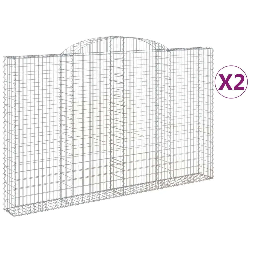 Cesti Gabbioni ad Arco 2 pz 300x30x180/200 cm Ferro Zincato 3146593