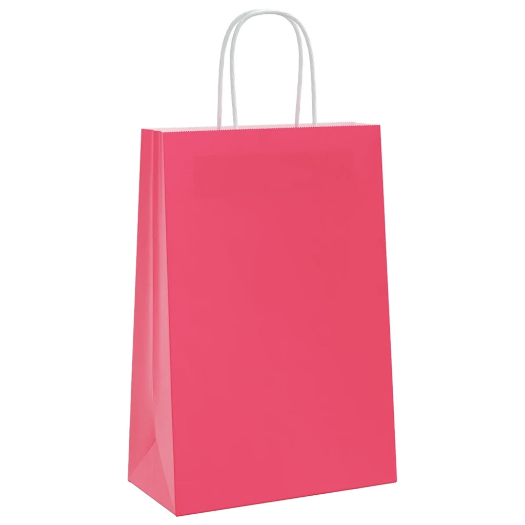 Sacchetti di Carta 50 pz con Manici Rosa 21x11x31 cm 4101658