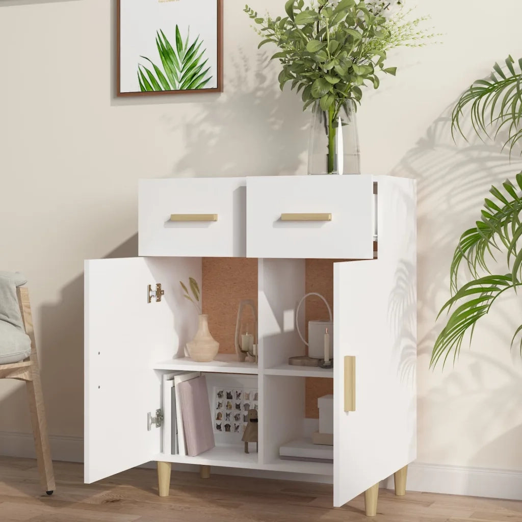 Credenza Bianca 69,5x34x89 cm in Legno Multistrato 812186