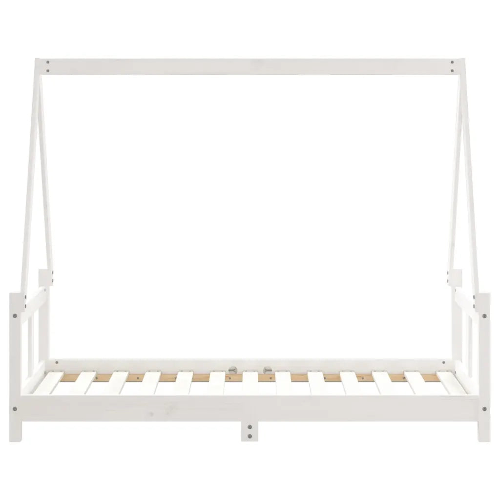Giroletto per Bambini Bianco 80x160cm in Legno Massello di Pino 834460
