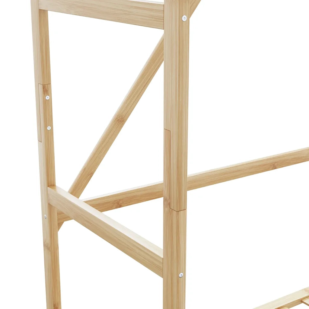 Appendiabiti con Ripiani 110x40x175 cm in Bambù 4008924