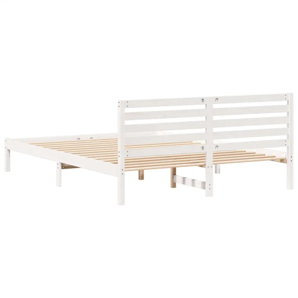 Struttura del letto-Giroletto-Rete del Letto Bianco 160 x 220 cm Pino massello 900195