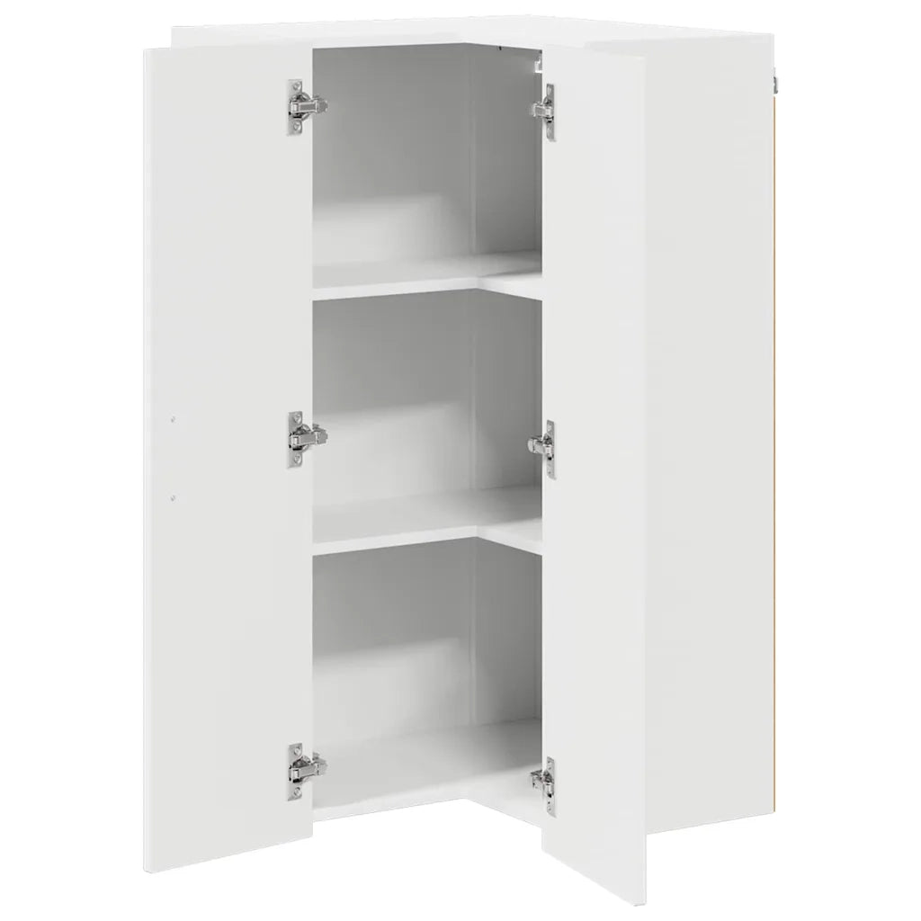 Pensile da cucina | Mobile angolare per parete LUCCA Bianco Lucido 57 x 57 x 100 cm