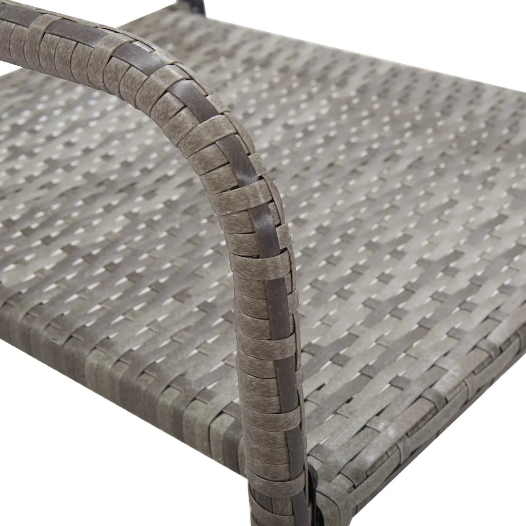 Sedie da Pranzo da Giardino 2 pz | Sedie da Esterno Impilabili Grigie in Polyrattan