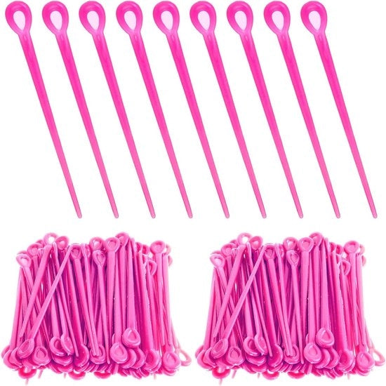 Krulspeldi in plastica - 180 pezzi - spille per bob - spille per capelli - rotoli per capelli - accessori per styling - viola rosa - unico formato.