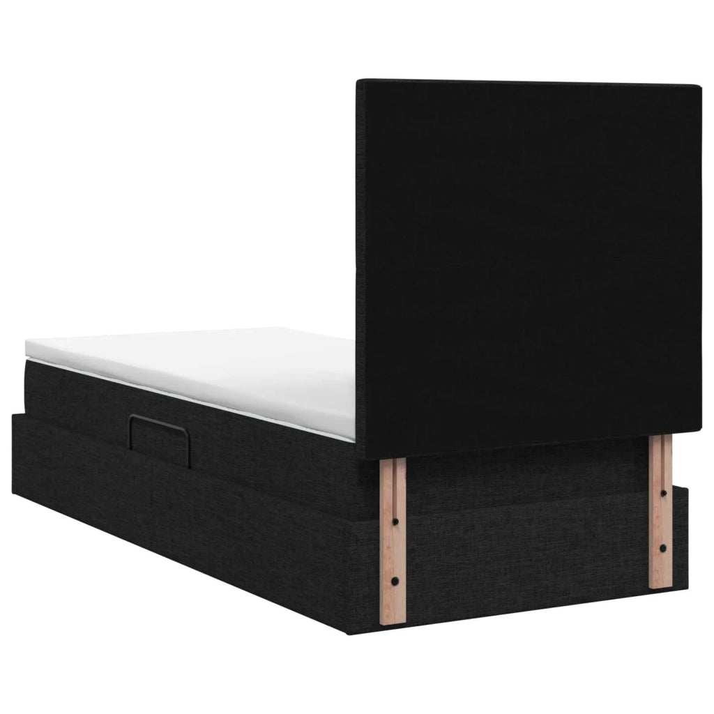 Letto con contenitore LED e materasso Nero 90 x 200 cm Tessuto 3459983