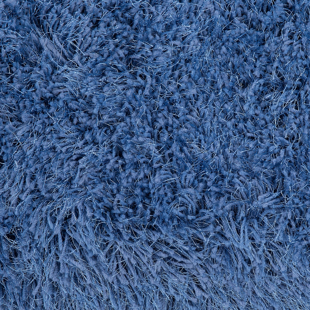 Tappeto Shaggy Tappeto a pelo lungo Solido Poliestere Blu Rettangolare 140 x 200 cm
