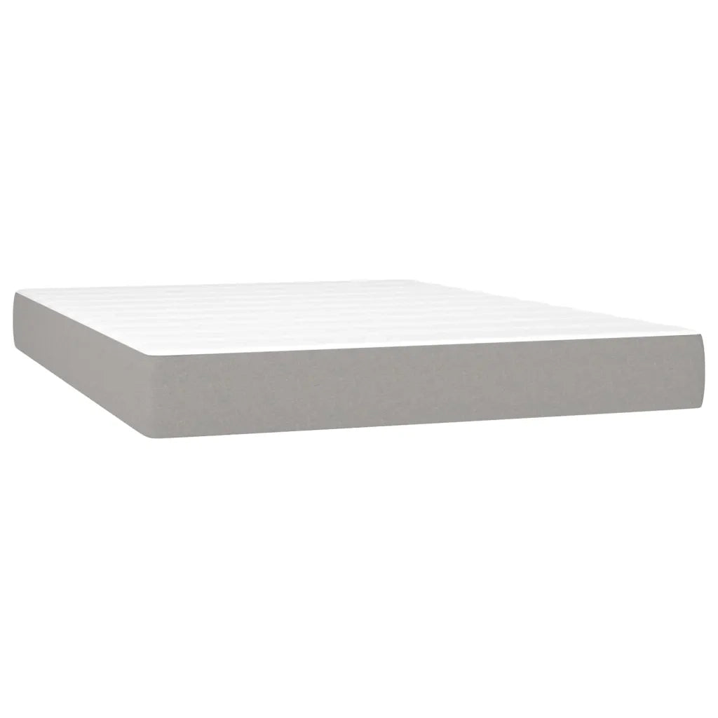 Letto a Molle Materasso e LED Grigio Chiaro 140x200 cm Tessuto 3135597