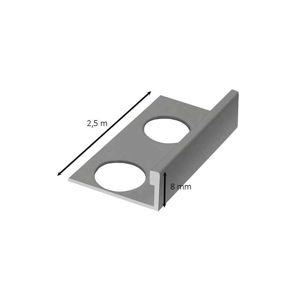 Giunto di delimitazione in alluminio 2,5 metri : Modello - 8 MM SPAZZOLATO