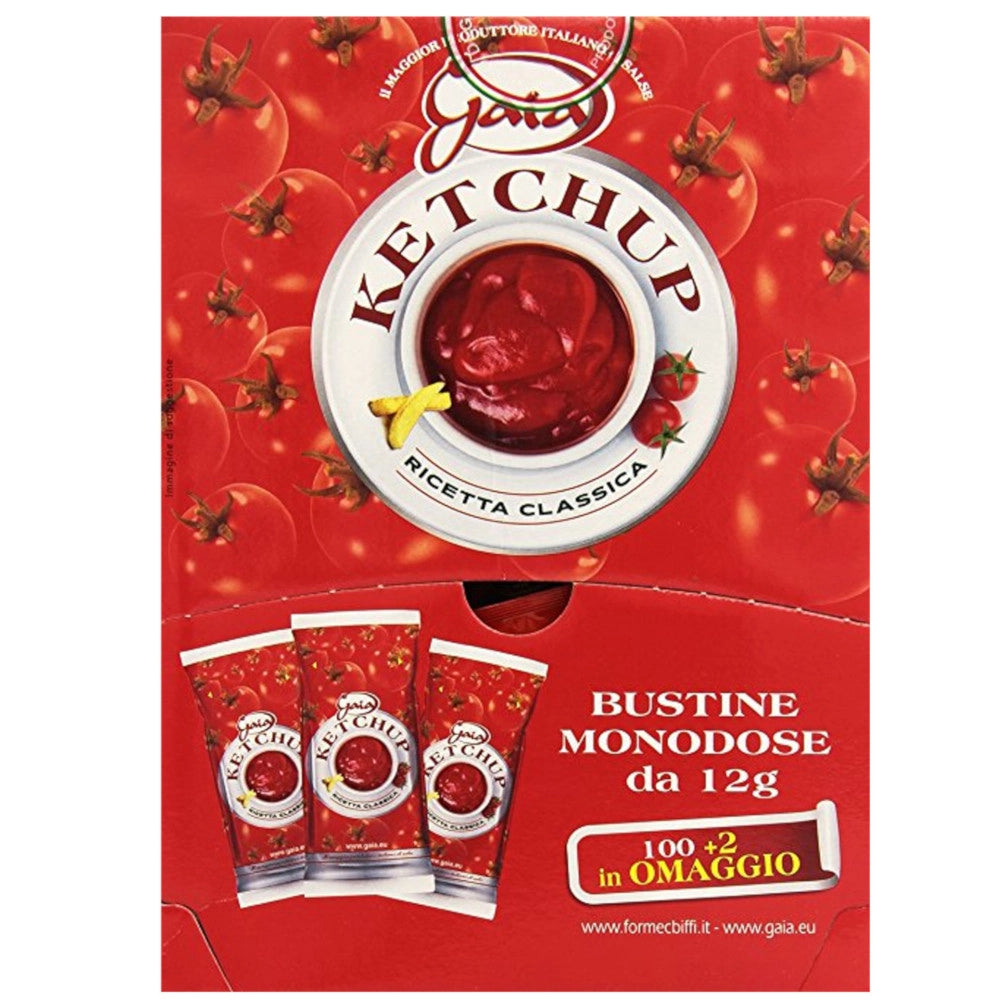Gaia ketchup multipack 5 confezioni 510 bustine da 12 grammi