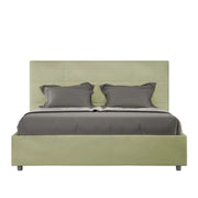 Letto matrimoniale con rete imbottito 160x210 microfibra tè verde Mika
