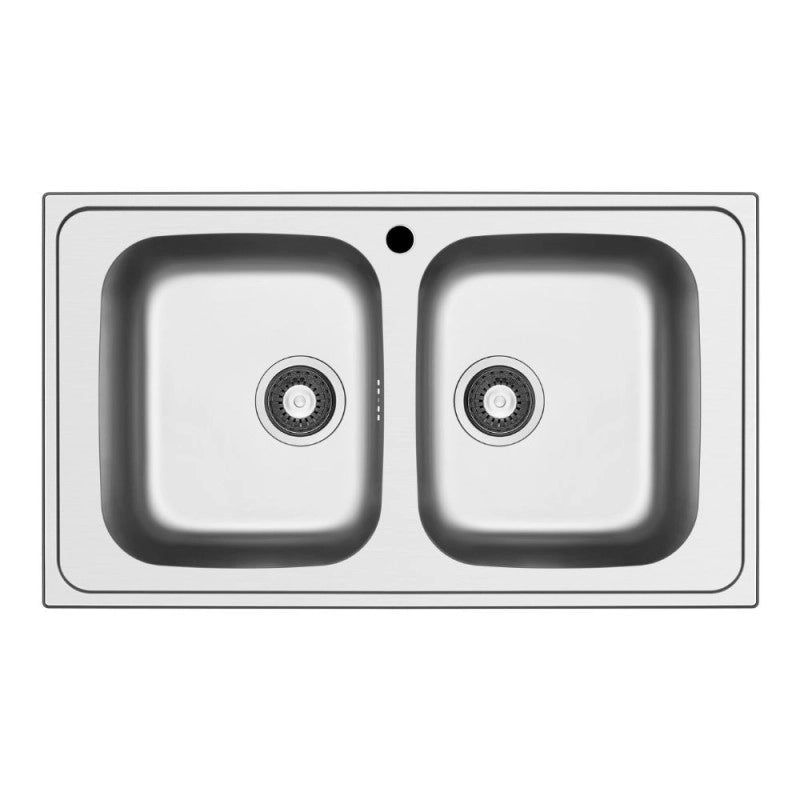 Lavello da incasso Tirreno862 2 vasche 86x50 inox