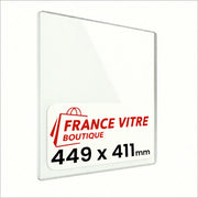 449 x 411 x 4 mm - Vetro per stufa a legna - vetro camino di ricambio - vetro per caminetto resistente al fuoco - France Vitre
