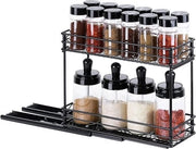 Organizzatore a doppia parete estraibile per spezie - mobile pieghevole - organizzatore da appendere - binario scorrevole - contenitore per flaconi di spezie - cucina e bagno