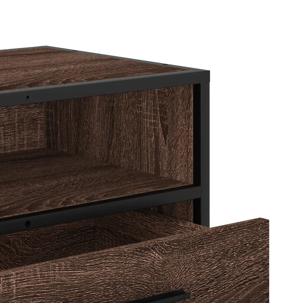 Mobile TV-Credenza per TV-Console TV Rovere Marrone 80x34,5x40cm Legno Multistrato Metallo 719541