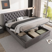 LETTO Contenitore 197x146x99 cm Velluto Grigio