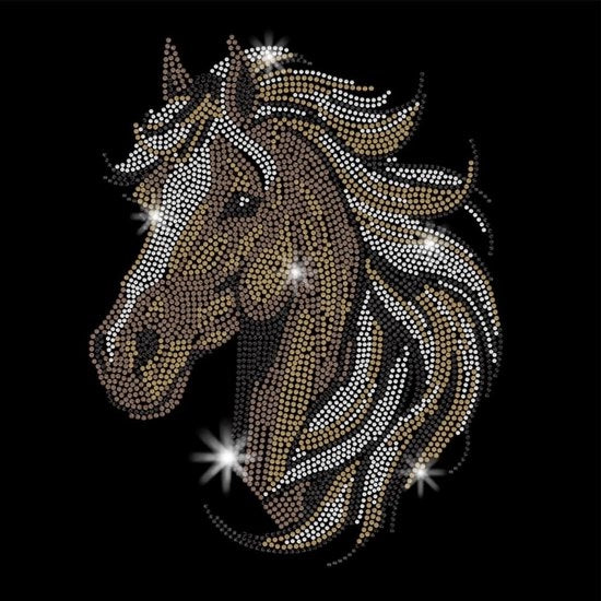 Strass Transfer per Cavallo per Abbigliamento - Punti Luccicanti per Tessuti