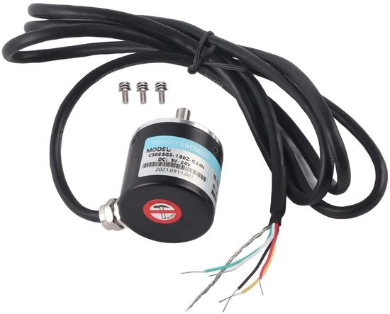 Codiceur 3000-6000 giri/min - Trifasico - Asse massivo - Diametro asse 6 mm - Lunghezza cavo 144 mm - Adatto per automazione - Encoder incrementale
